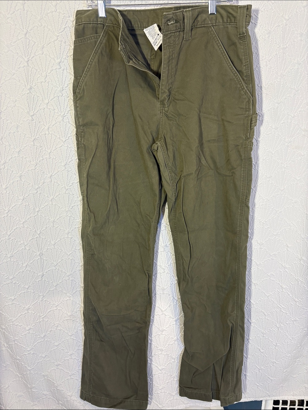 Carhartt Olive Green B324-ARG Relaxed fit cotton canvas 34 X 34 pants
